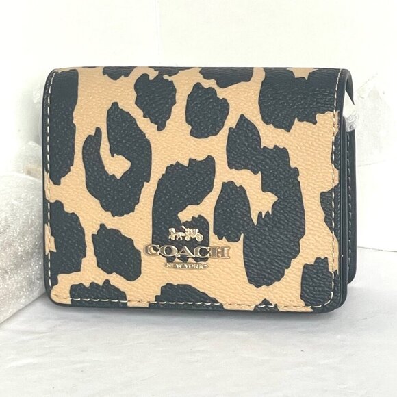 Coach CX151 Mini Wallet On Chain Crossbody Leopard Print Coated Canvas w/ Origin - Picture 5 of 11